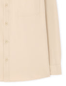 Loose Fit Poly-Viscose Solid Spread Collar Shirts - Beige