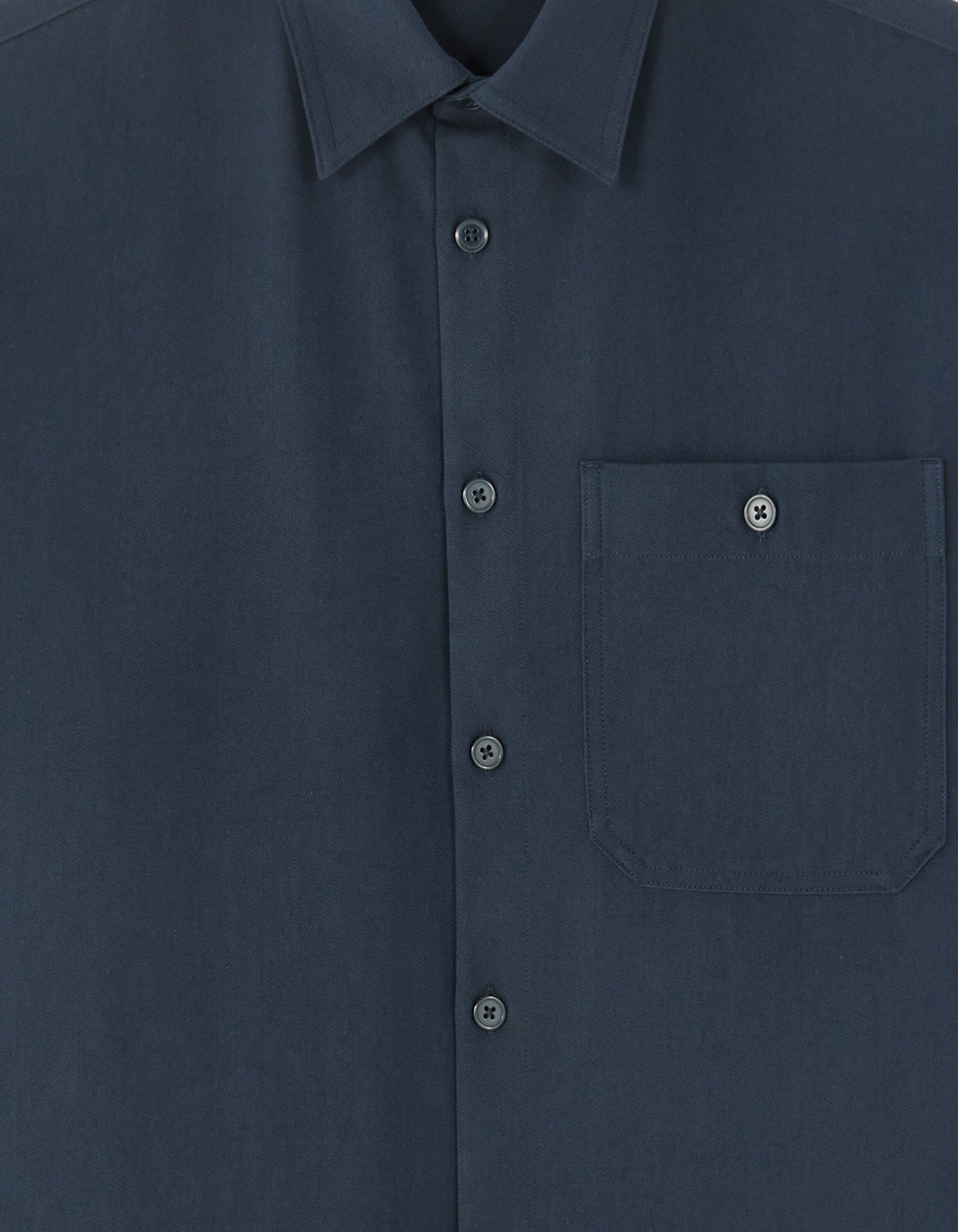 Loose Fit Poly-Viscose Solid Spread Collar Shirts - Navy Blue