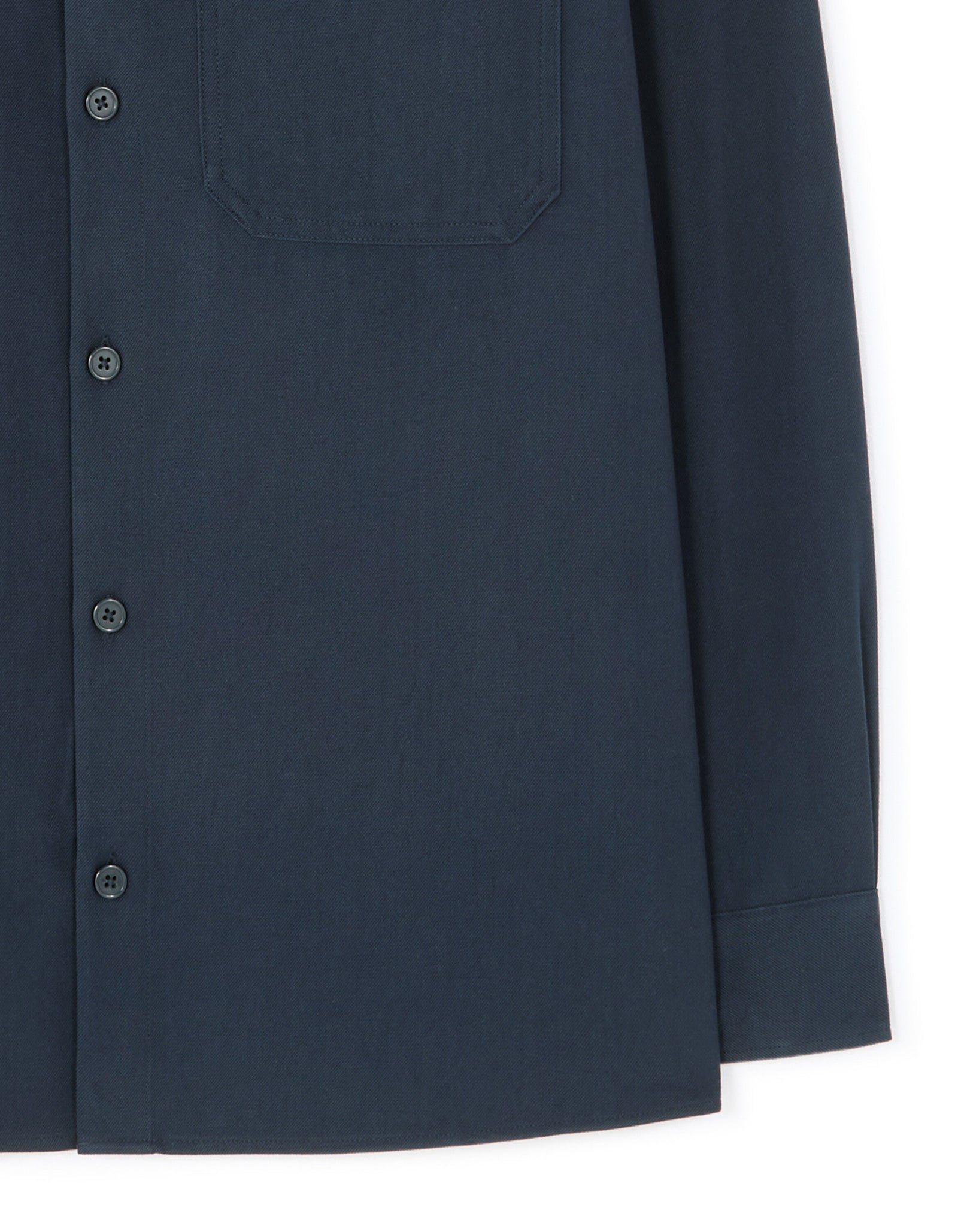 Loose Fit Poly-Viscose Solid Spread Collar Shirts - Navy Blue