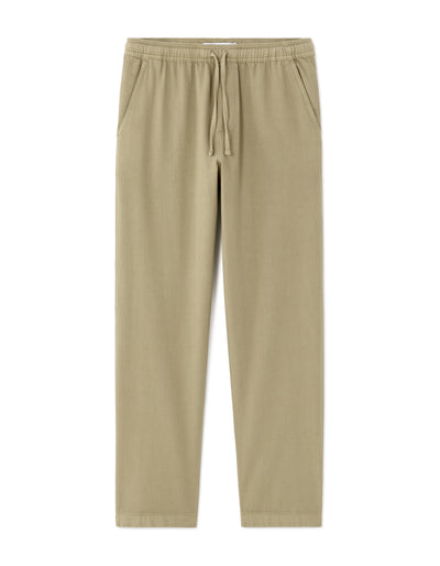 Loose Fit 100% Cotton Solid Casual Trouser - Khaki