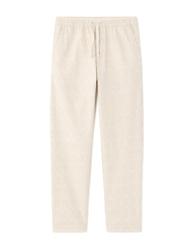 Straight Fit 100% Cotton Striped Casual Trouser - Beige