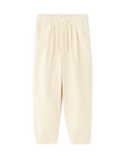 Relaxed Fit 100% Cotton Casual Trousers - White