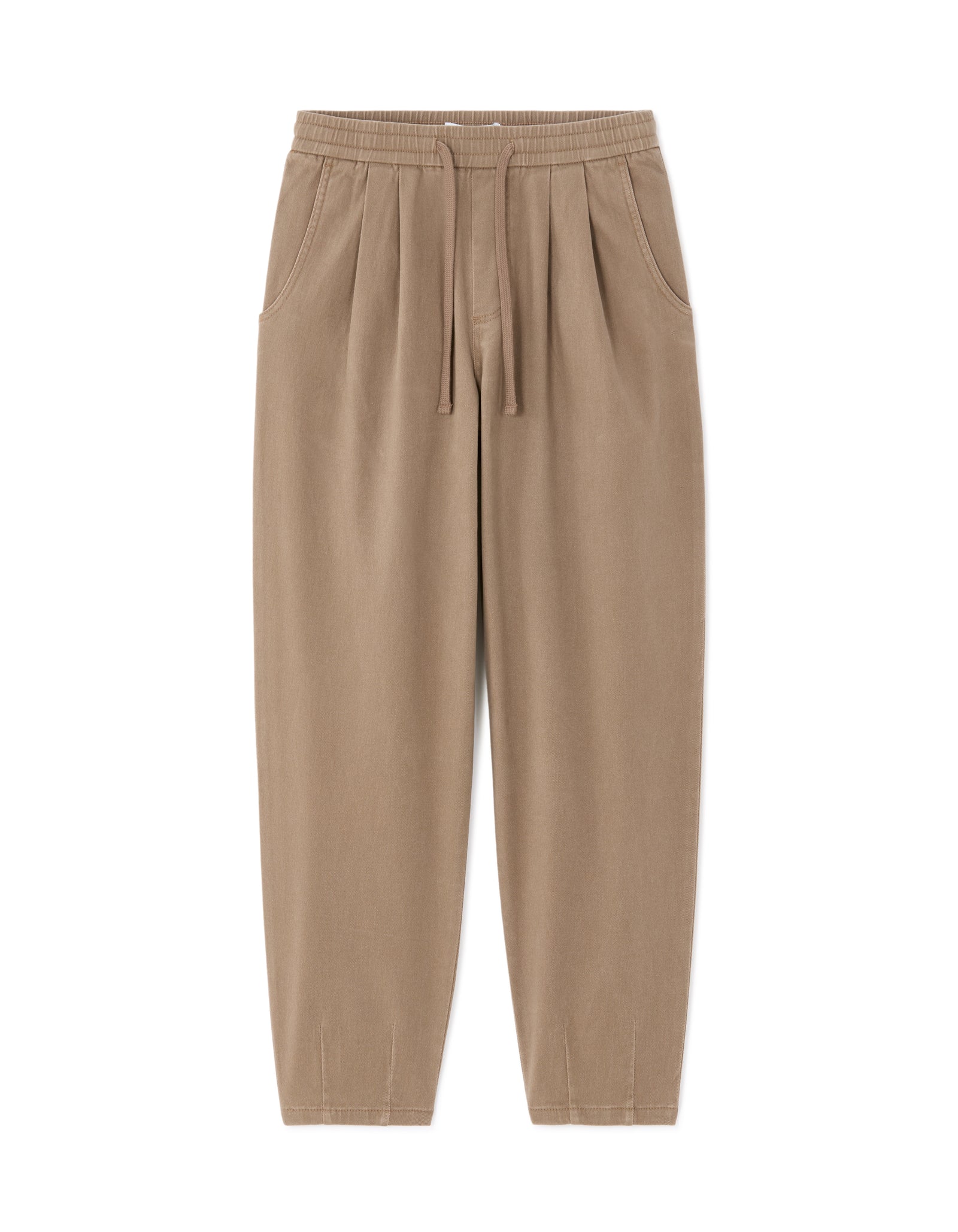 Relaxed Fit 100% Cotton Casual Trousers - Brown