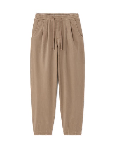 Relaxed Fit 100% Cotton Casual Trousers - Brown