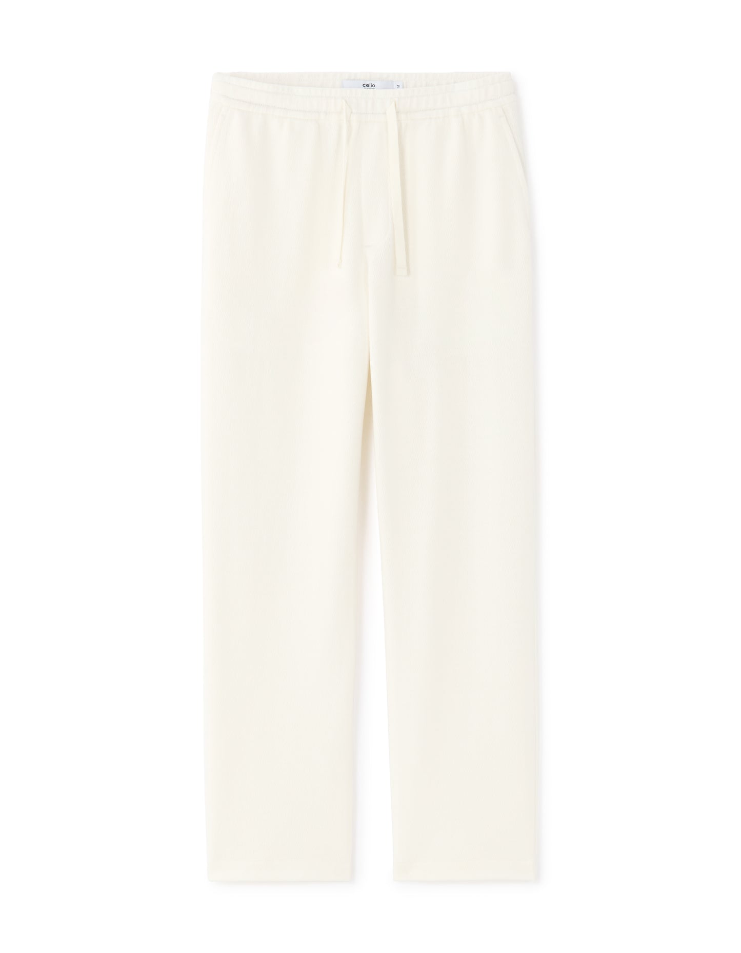 Celio Solid  Cotton White Casual Trouser
