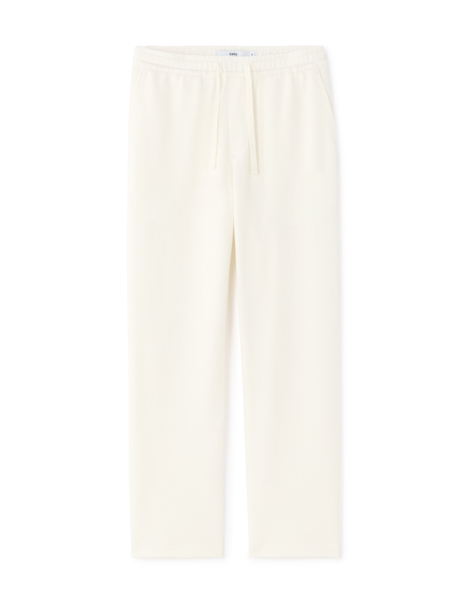 Celio Solid  Cotton White Casual Trouser