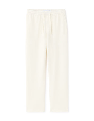 Relaxed Fit 100% Cotton Casual Trousers - White