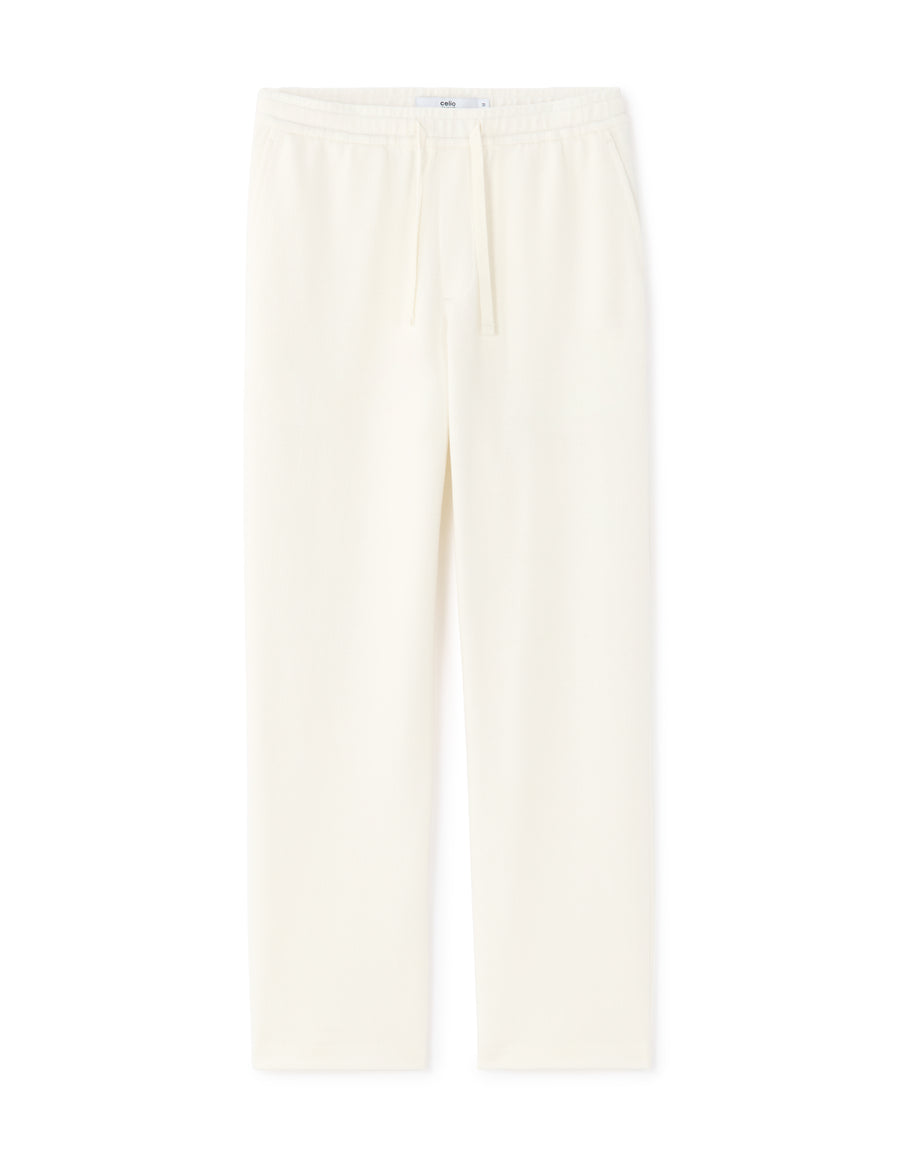 Celio Solid  Cotton White Casual Trouser