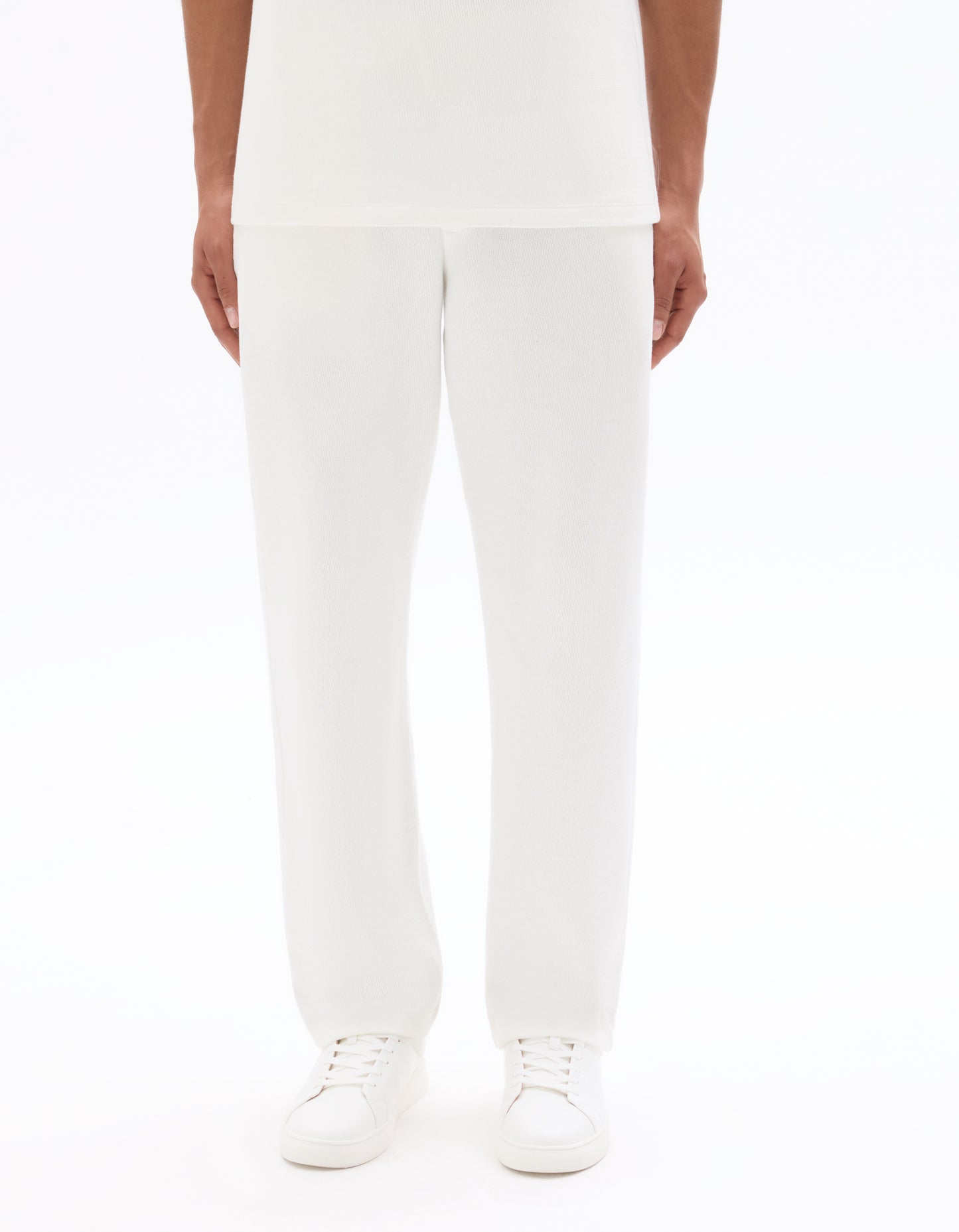 Celio Solid  Cotton White Casual Trouser