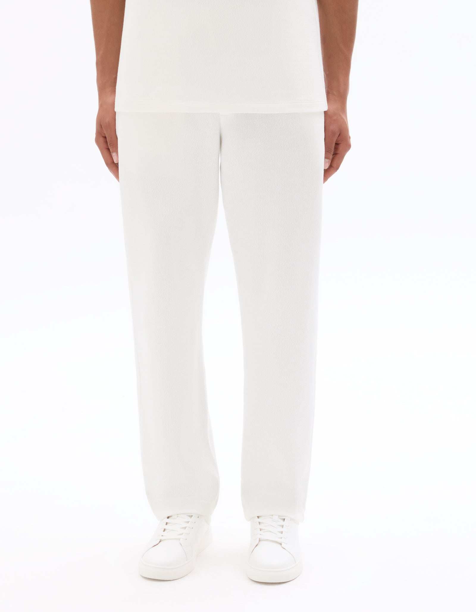 Celio Solid  Cotton White Casual Trouser