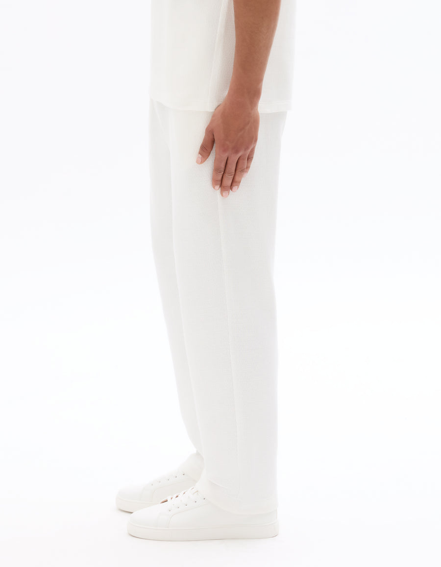 Celio Solid  Cotton White Casual Trouser