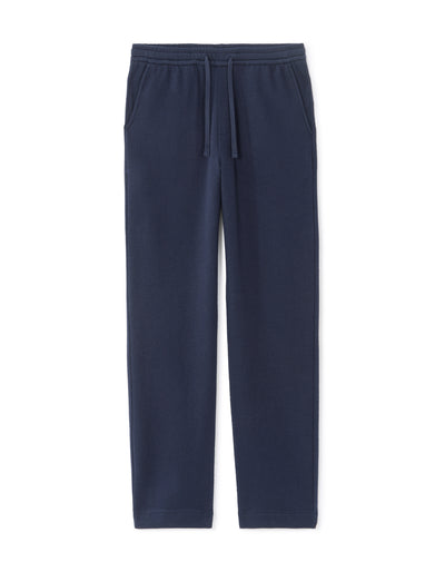 Relaxed Fit 100% Cotton Casual Trousers - Navy Blue