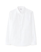 Slim Fit 100% Cotton Solid Spread Collar Shirts - White
