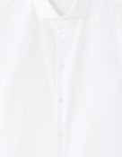 Slim Fit 100% Cotton Solid Spread Collar Shirts - White