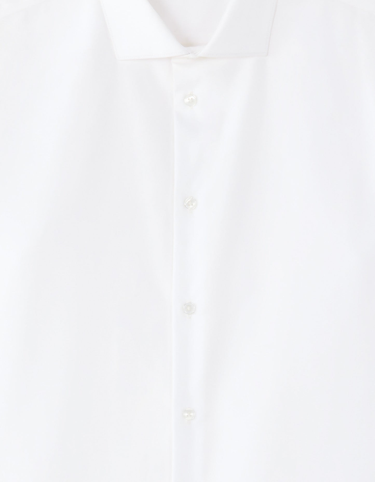 Slim Fit 100% Cotton Solid Spread Collar Shirts - White