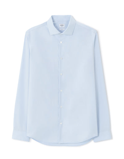 Slim Fit 100% Cotton Solid Spread Collar Shirts - Blue