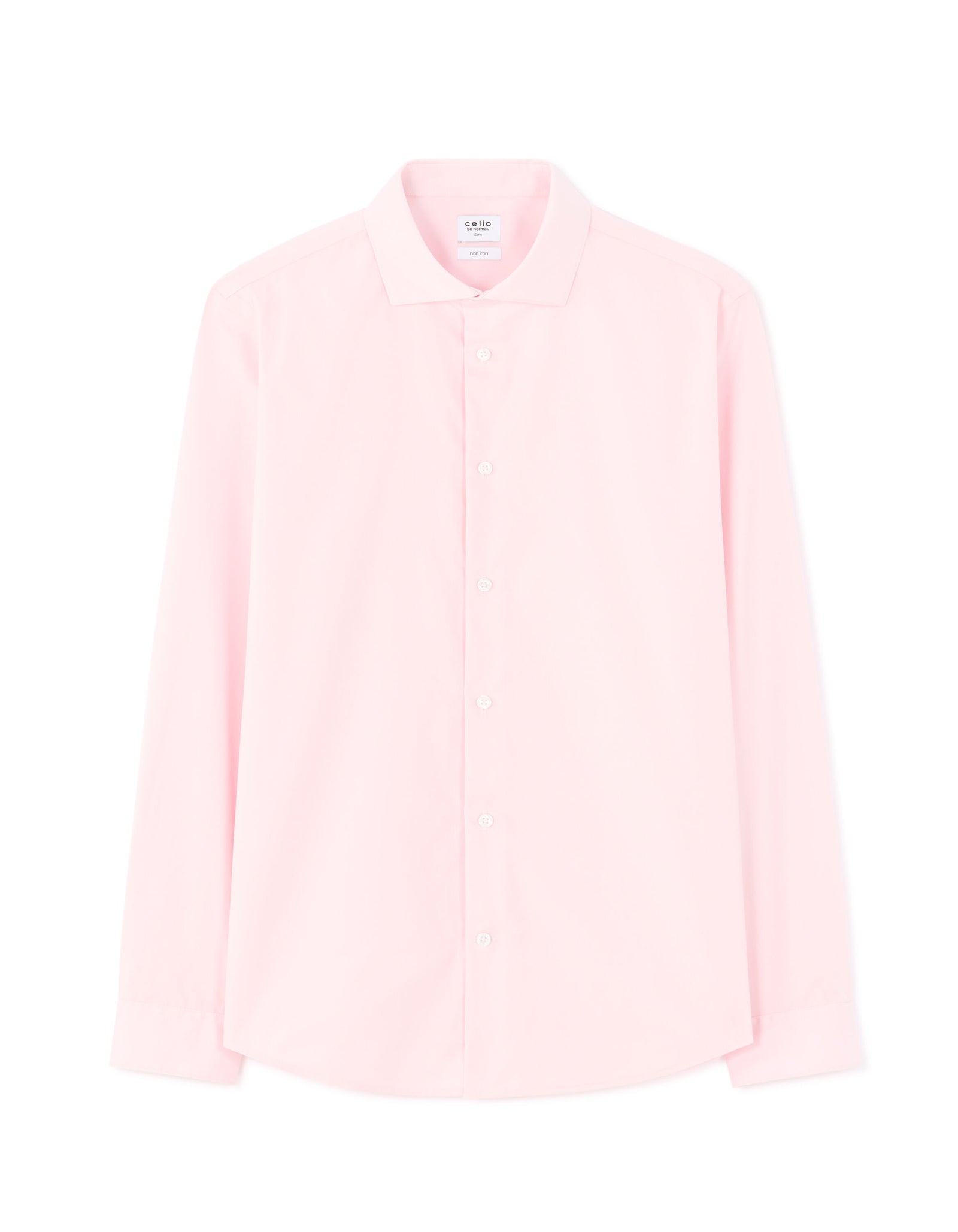 Slim Fit 100% Cotton Solid Spread Collar Shirts - Pink