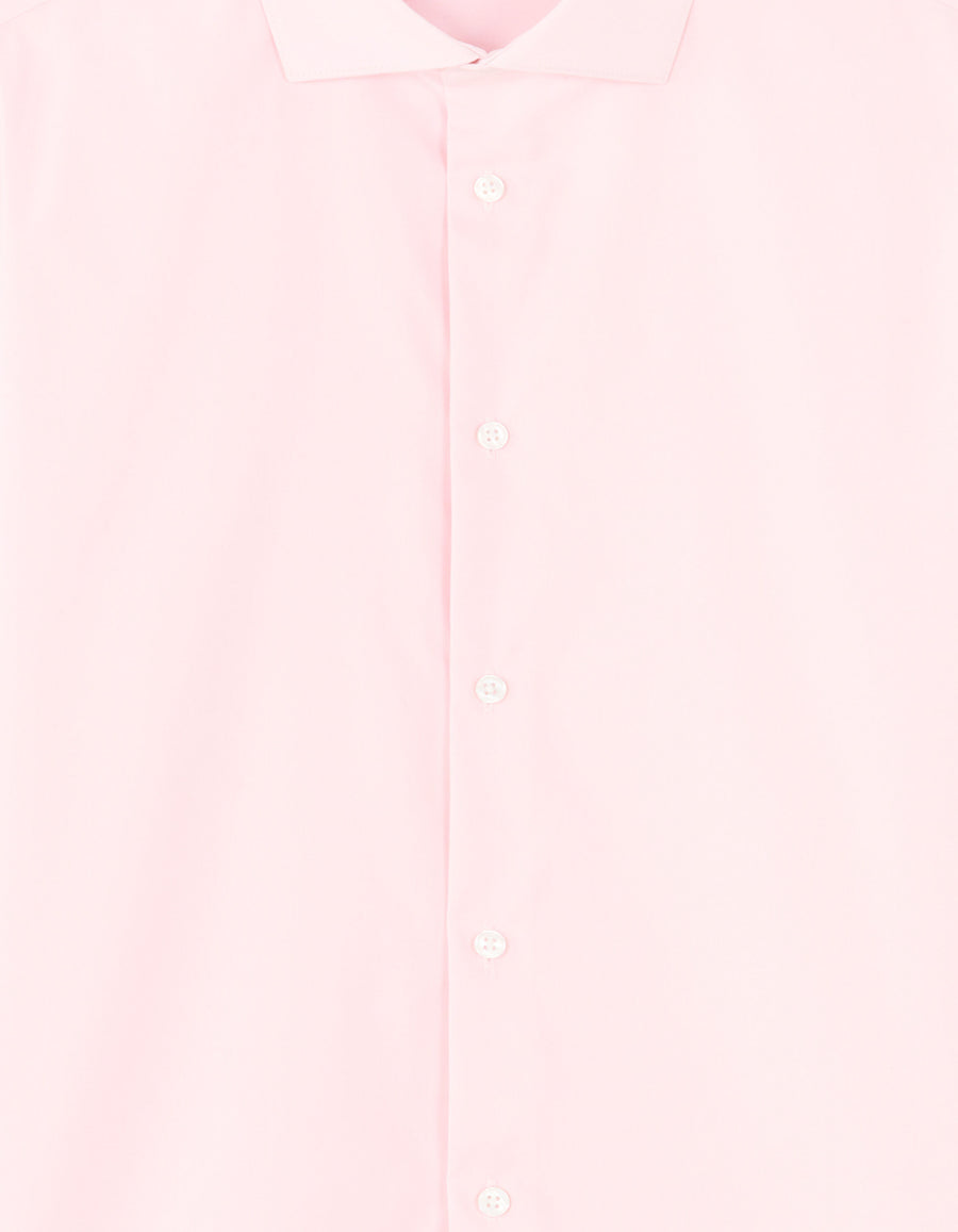 Slim Fit 100% Cotton Solid Spread Collar Shirts - Pink