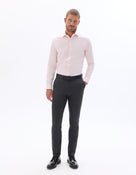Slim Fit 100% Cotton Solid Spread Collar Shirts - Pink
