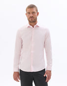 Slim Fit 100% Cotton Solid Spread Collar Shirts - Pink