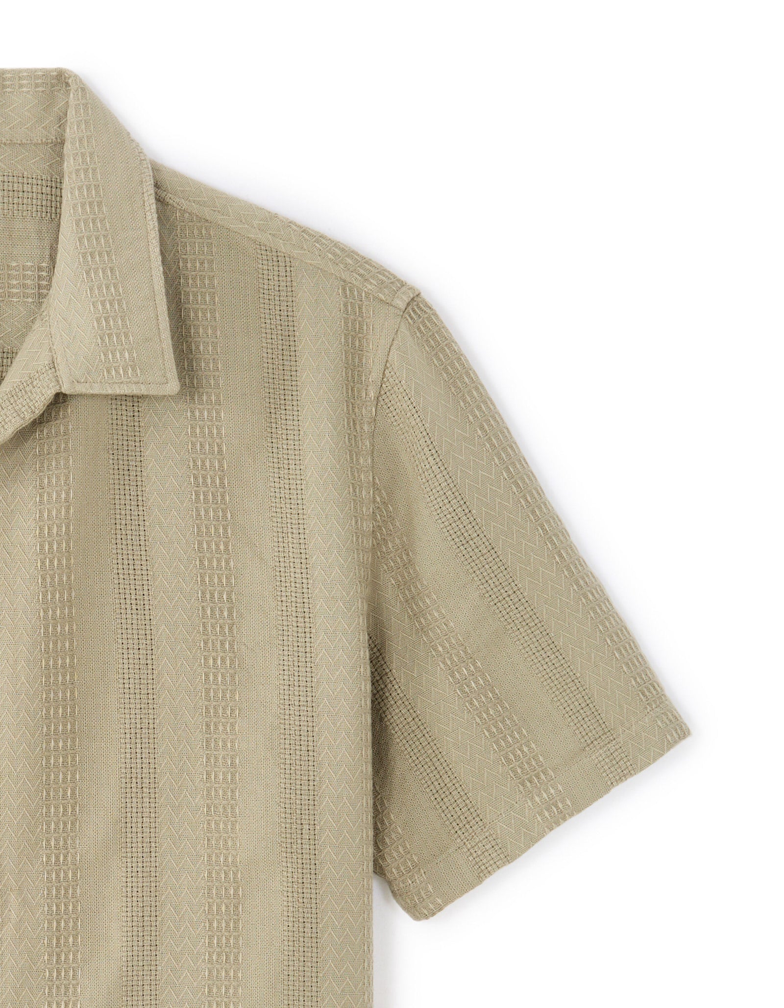 Relaxed Fit 100% Cotton Solid Cuban Collar Shirts