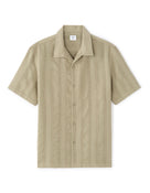 Relaxed Fit 100% Cotton Solid Cuban Collar Shirts