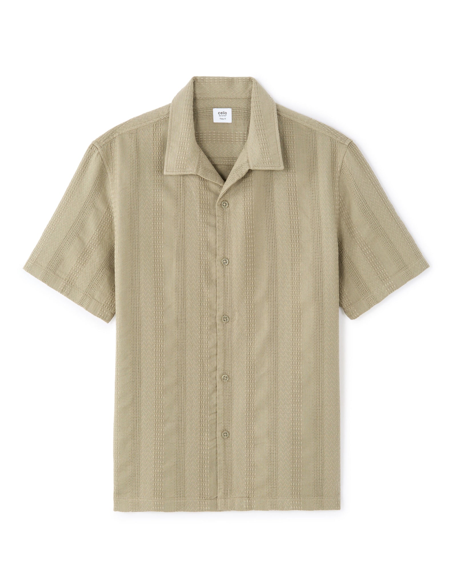 Relaxed Fit 100% Cotton Solid Cuban Collar Shirts