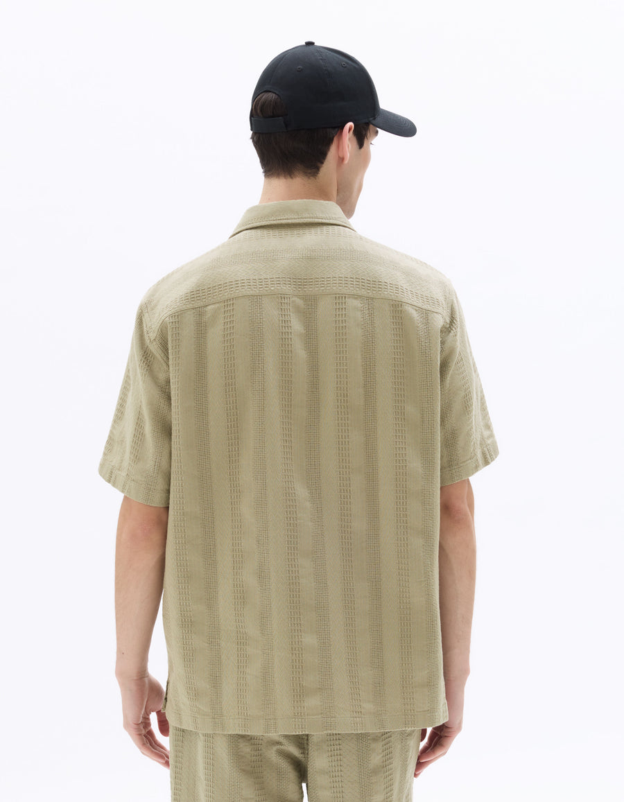 Relaxed Fit 100% Cotton Solid Cuban Collar Shirts