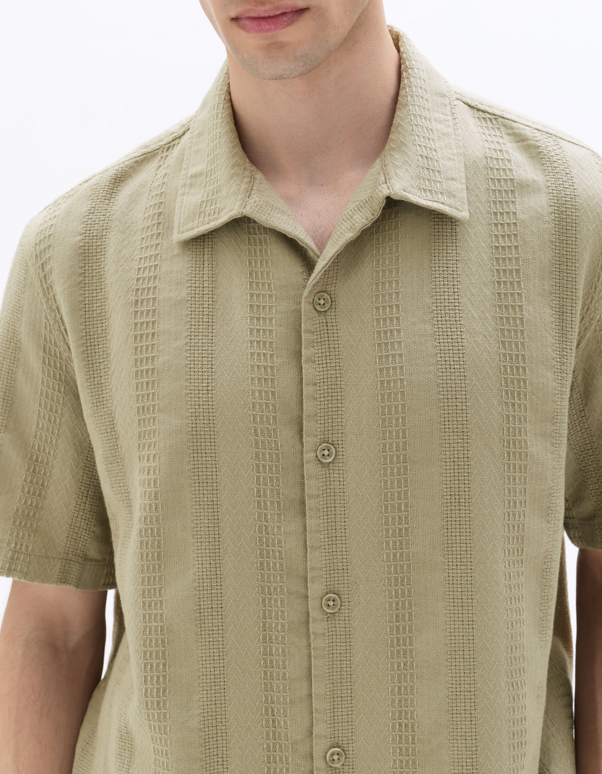 Relaxed Fit 100% Cotton Solid Cuban Collar Shirts