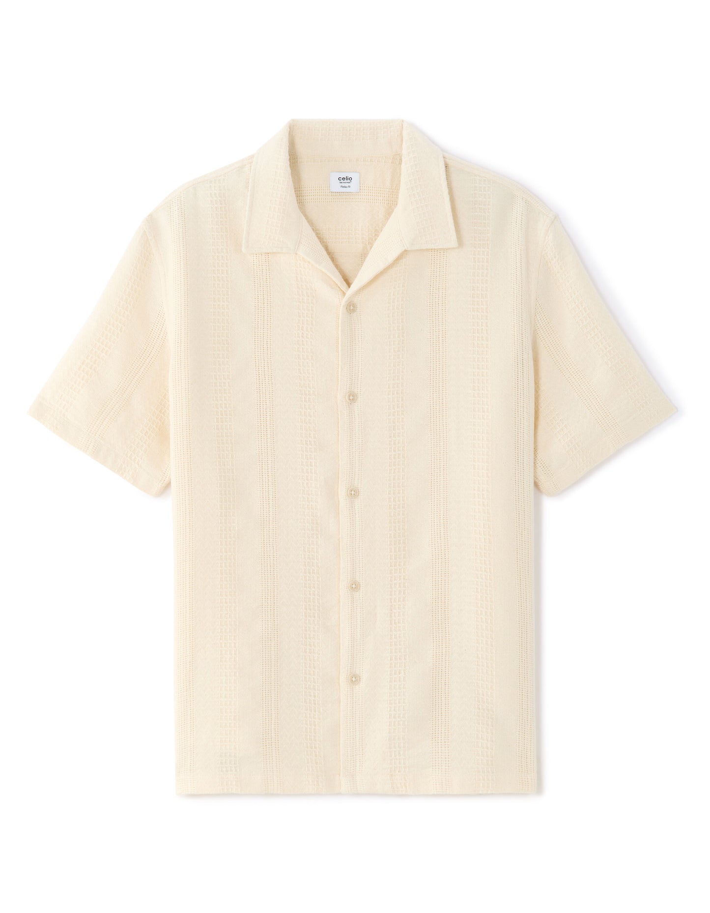 Relaxed Fit 100% Cotton Solid Cuban Collar Shirts
