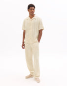 Relaxed Fit 100% Cotton Solid Cuban Collar Shirts