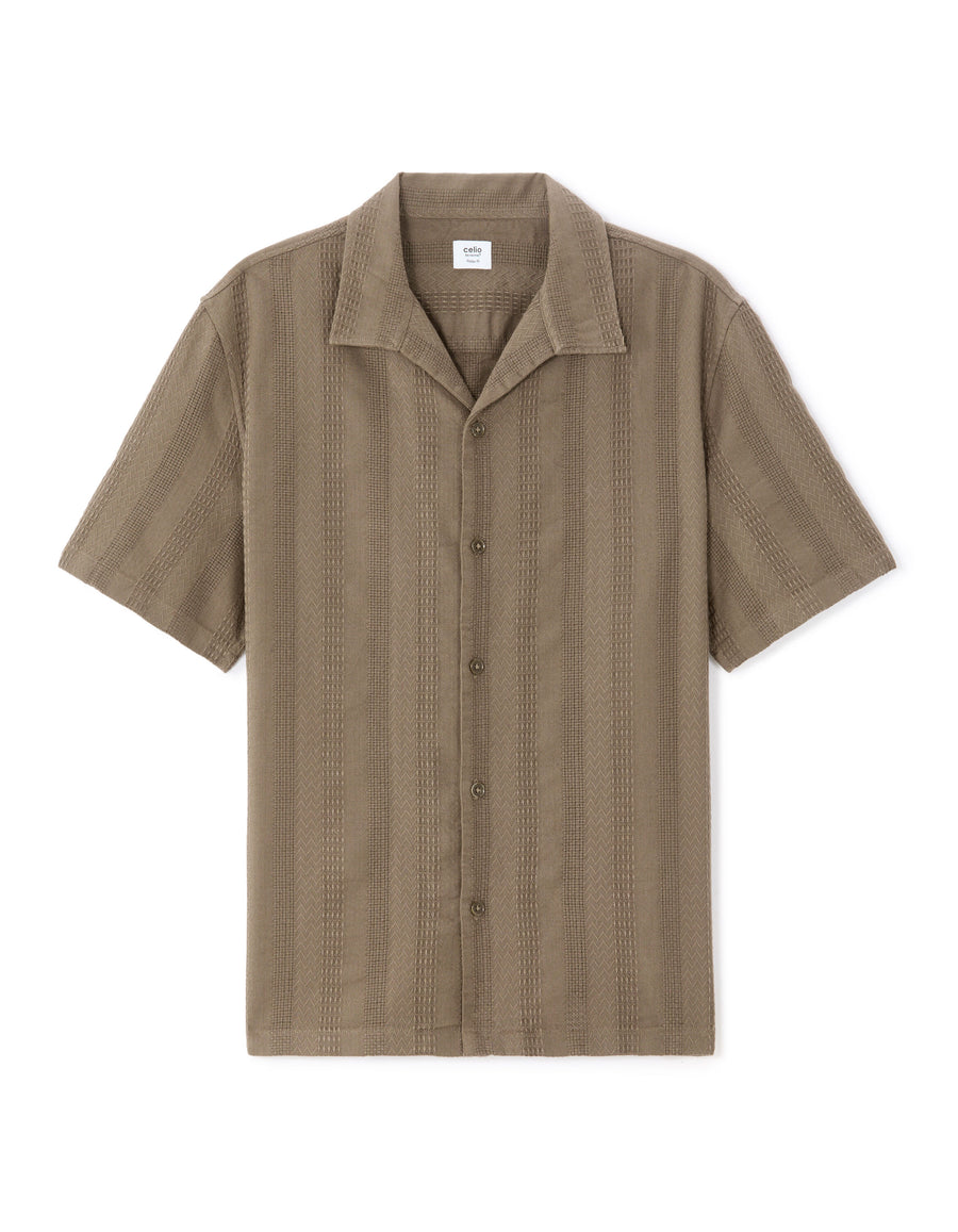 Relaxed Fit 100% Cotton Solid Cuban Collar Shirts