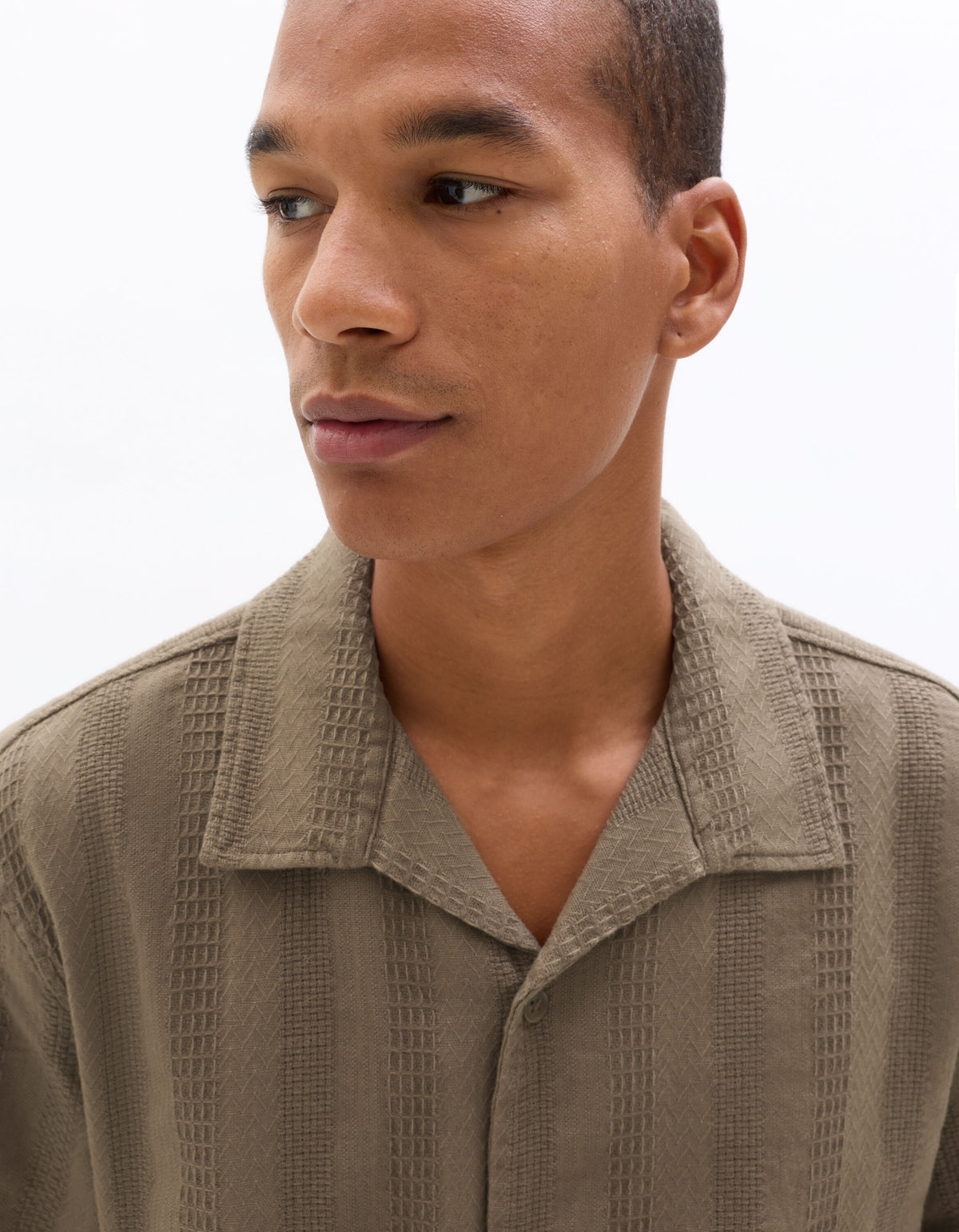 Relaxed Fit 100% Cotton Solid Cuban Collar Shirts