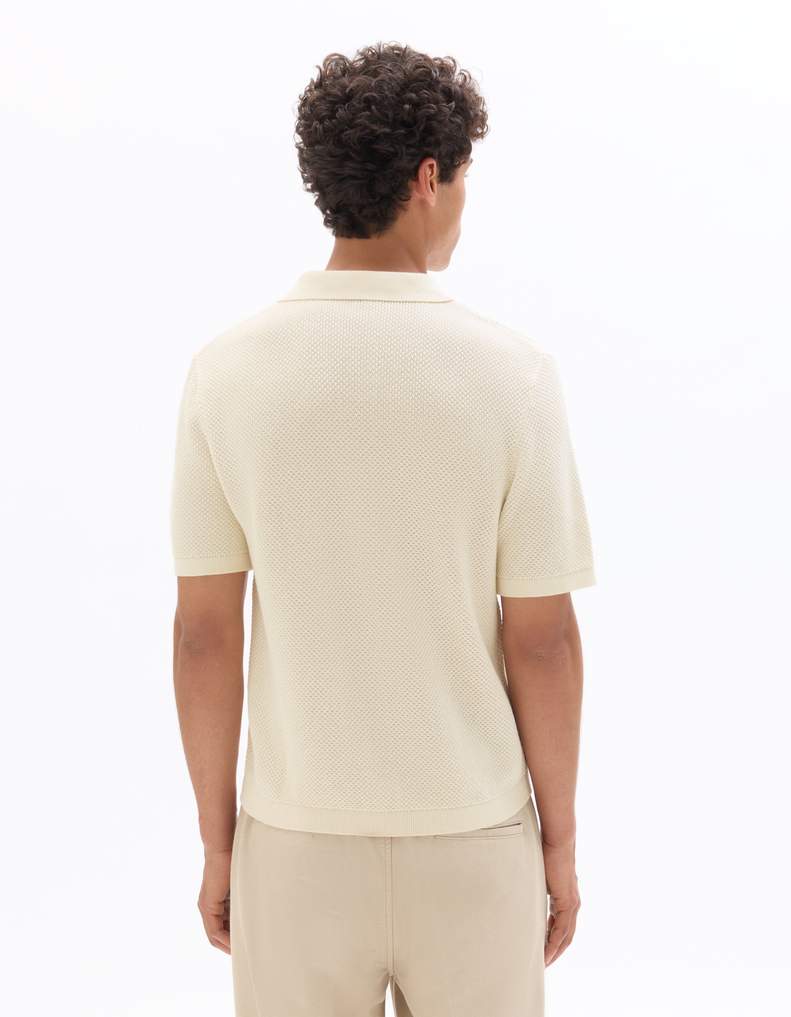 Celio Jacquard  Cotton Off White Shirt
