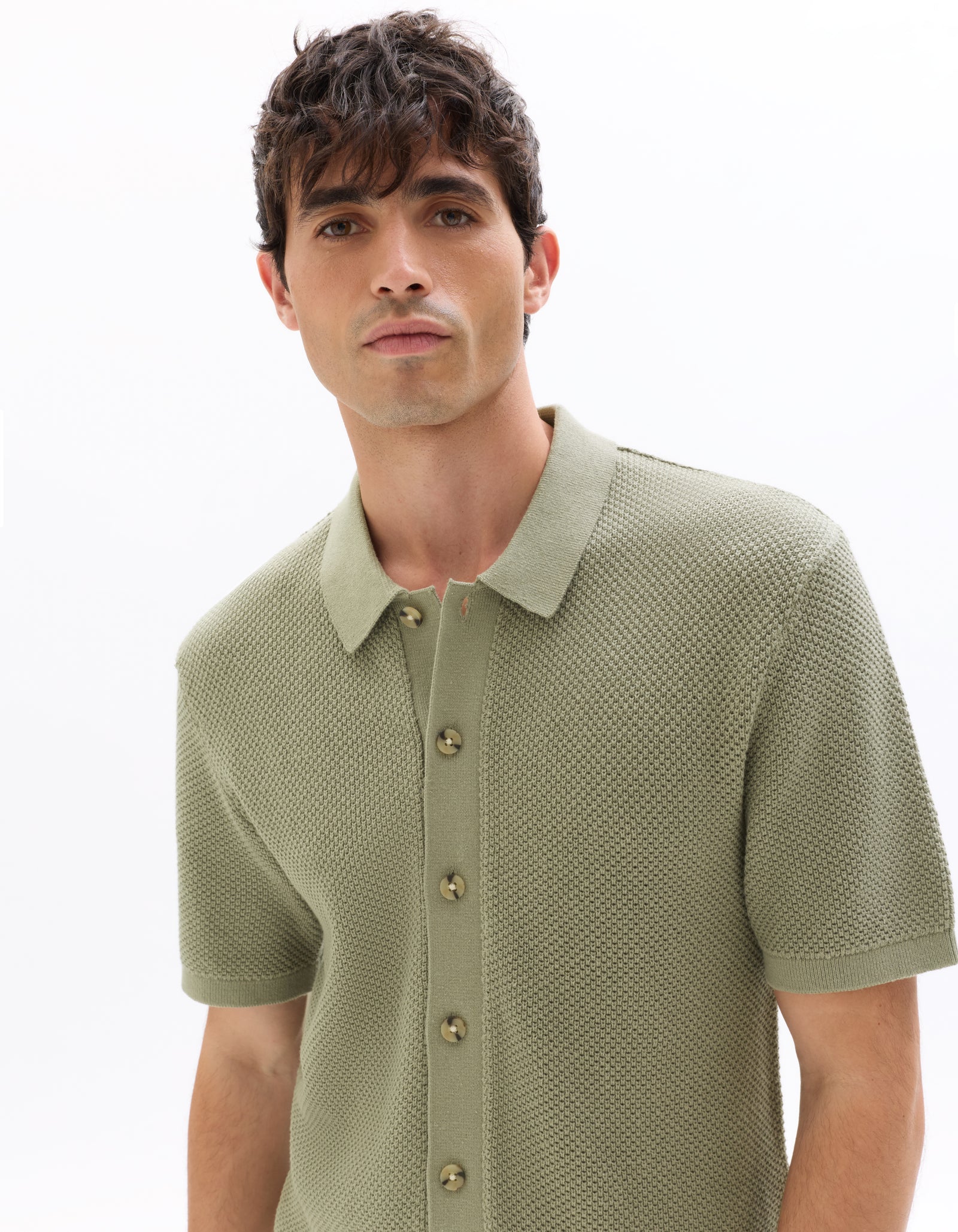 Celio Solid  Cotton Khaki Shirt