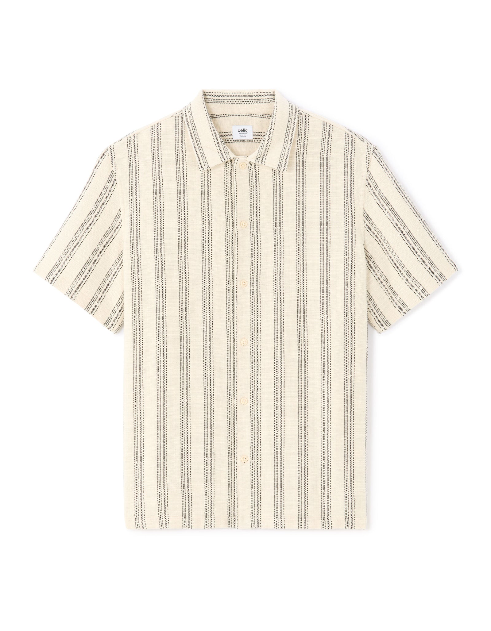Regular Fit 100% Cotton Regular Collar Shirts - Off White