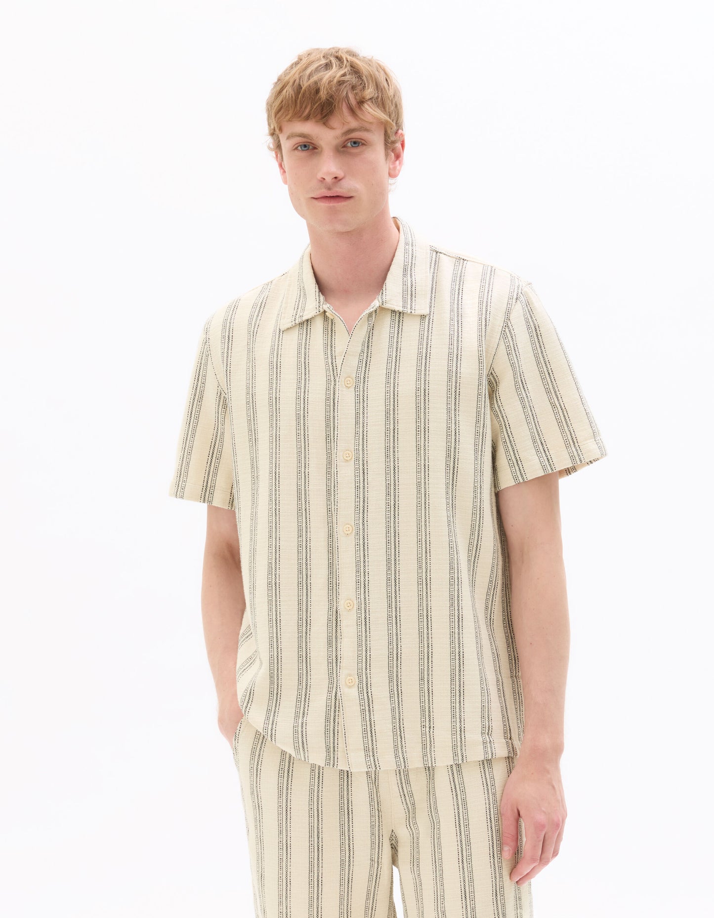 Regular Fit 100% Cotton Regular Collar Shirts - Off White