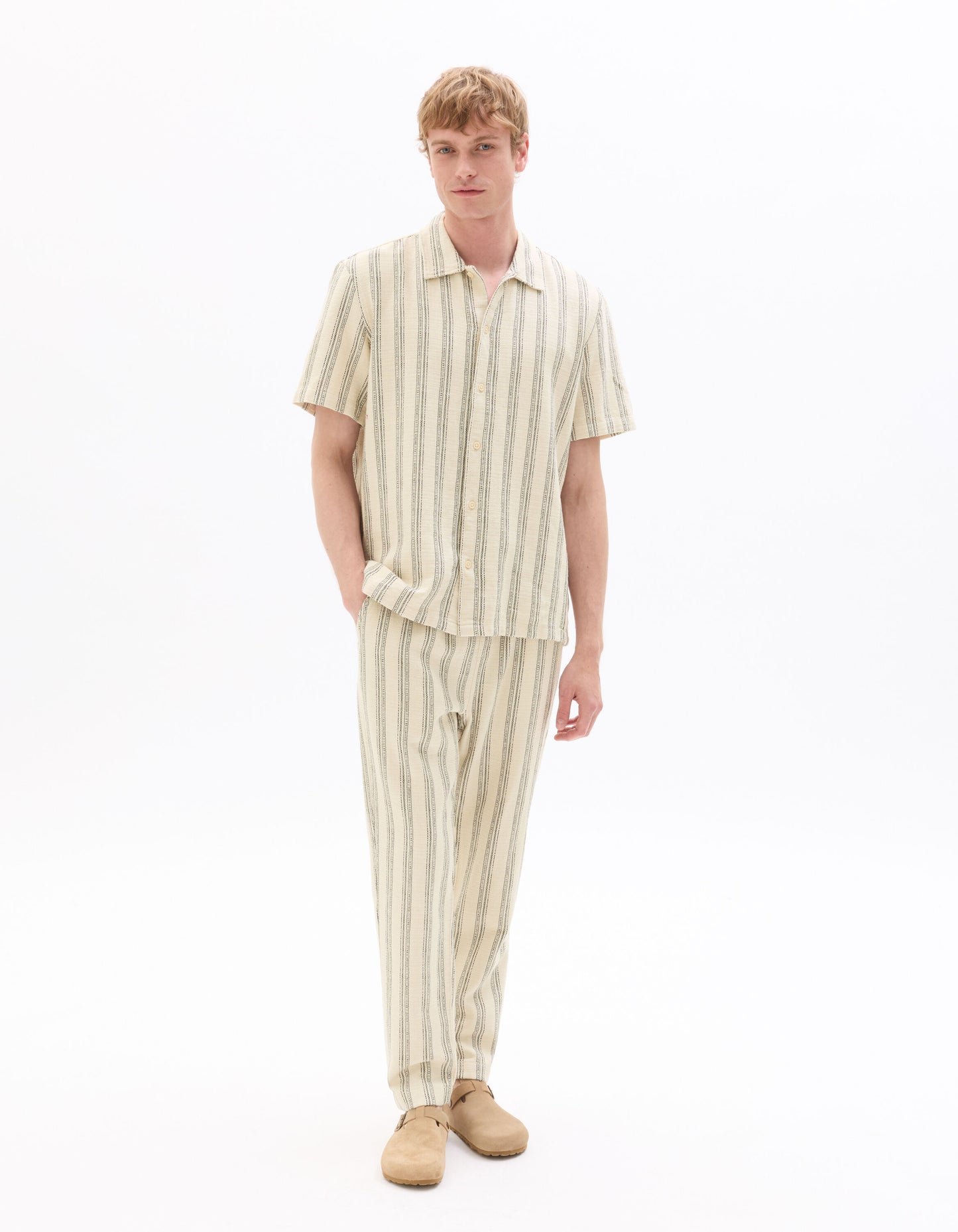 Regular Fit 100% Cotton Regular Collar Shirts - Off White