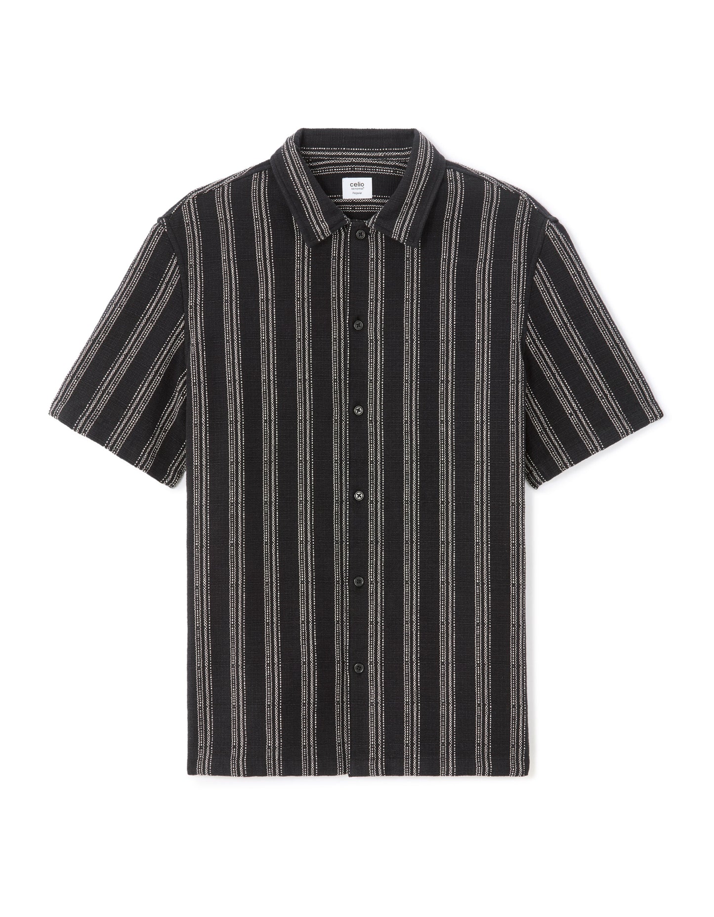 Regular Fit 100% Cotton Regular Collar Shirts - Black