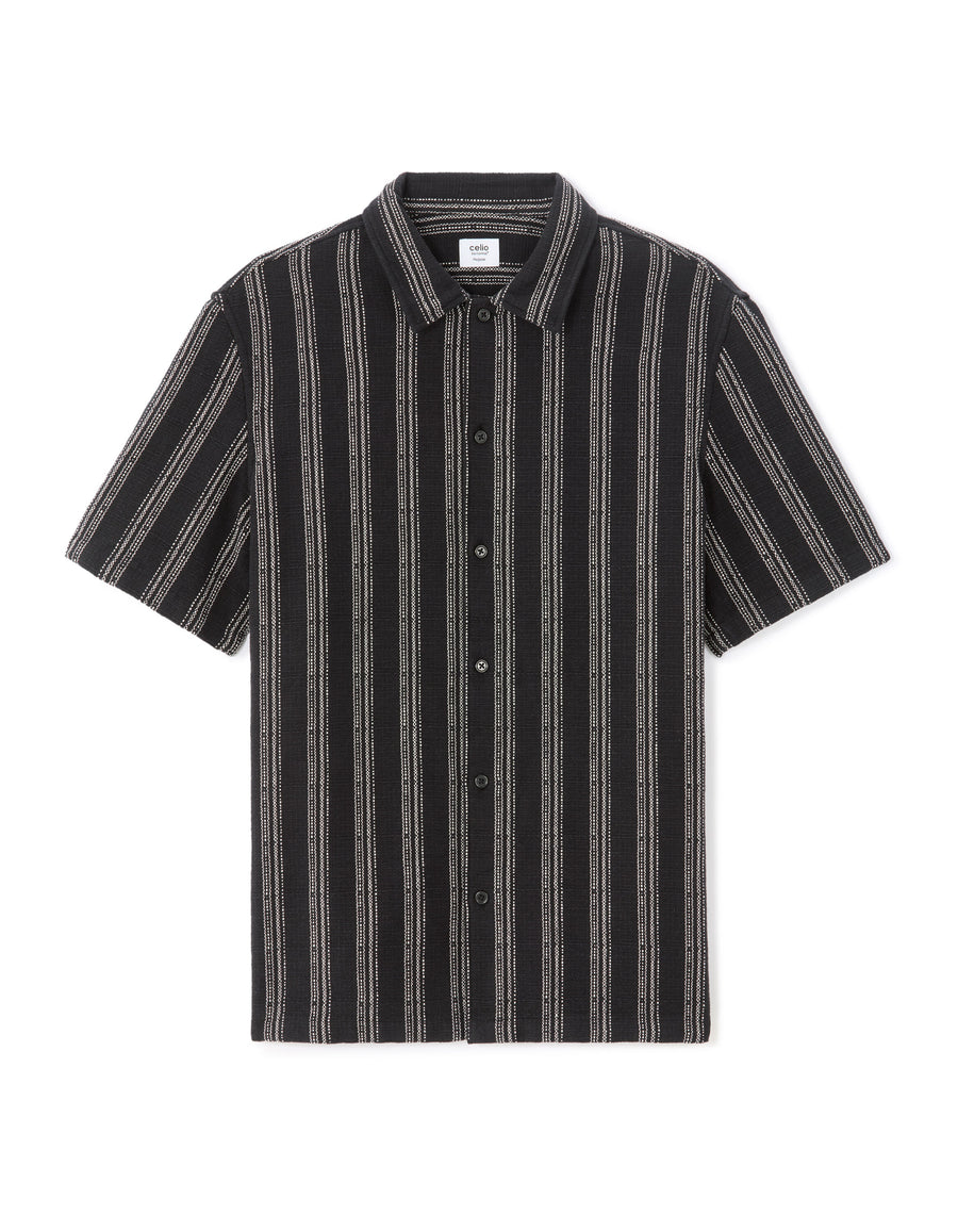 Regular Fit 100% Cotton Regular Collar Shirts - Black