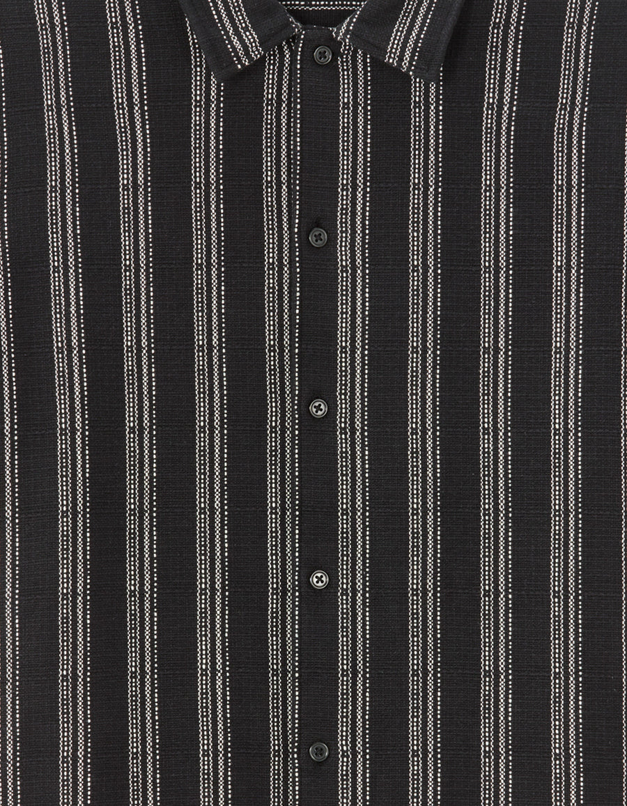 Regular Fit 100% Cotton Regular Collar Shirts - Black