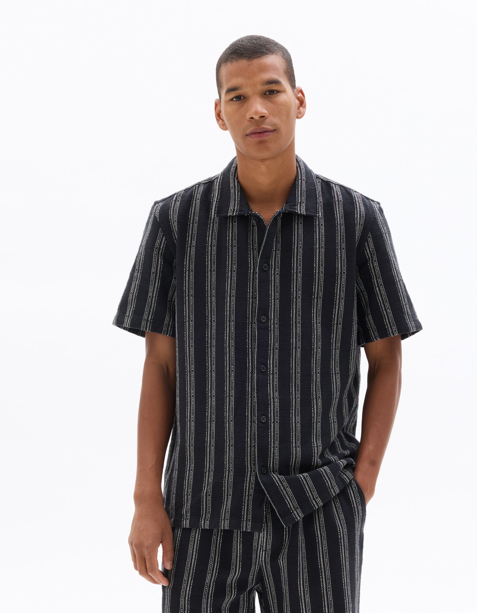 Regular Fit 100% Cotton Regular Collar Shirts - Black