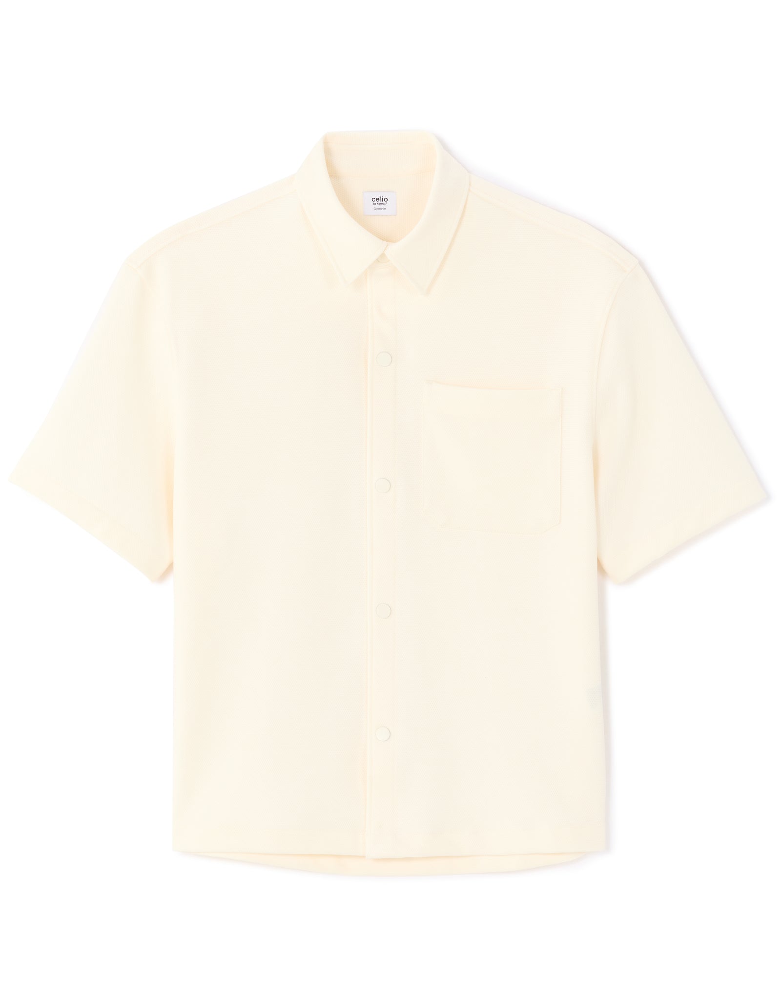 Celio Solid  Poly-Blend Off White Shirt