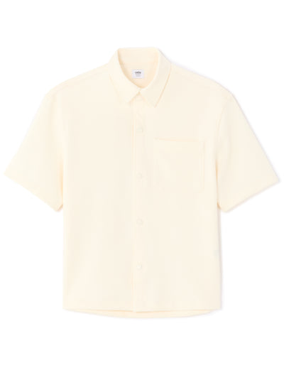 Celio Solid  Poly-Blend Off White Shirt