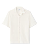 Relaxed Fit 100% Cotton Cuban Collar Shirts - White