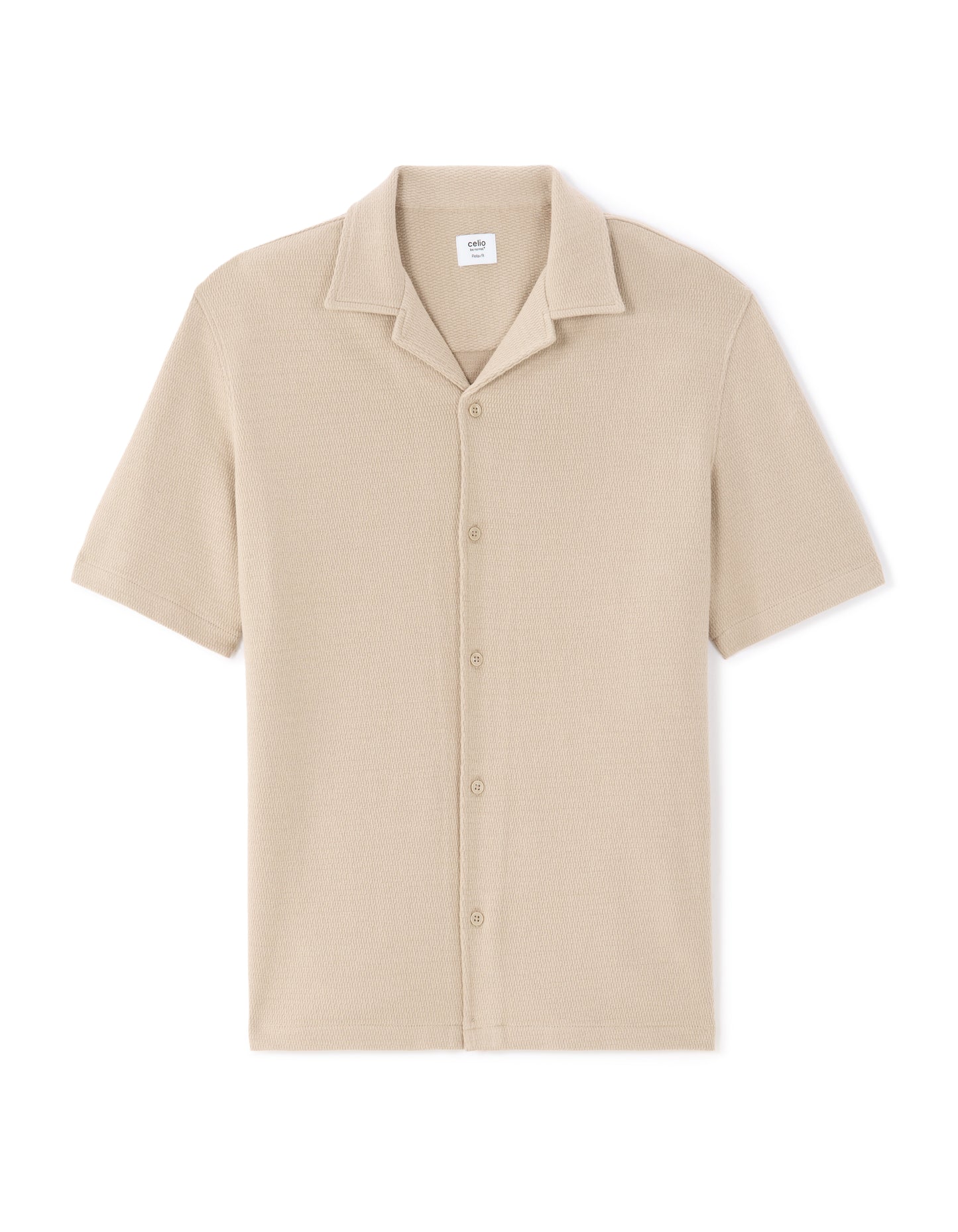 Relaxed Fit 100% Cotton Polo Collar Shirt - Brown