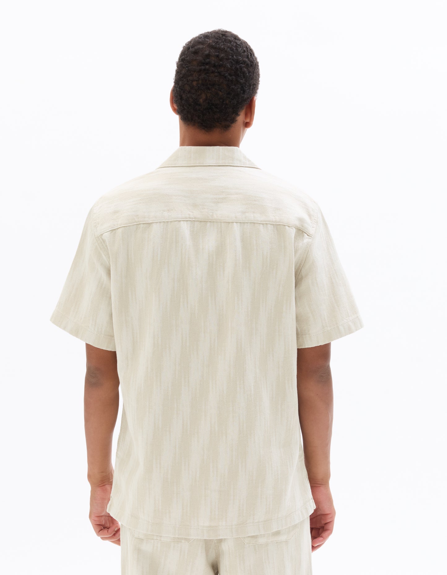 Regular Fit 100% Cotton Printed Polo Collar Shirt - Beige