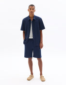 Relaxed Fit Polyester Shirt - Navy Blue