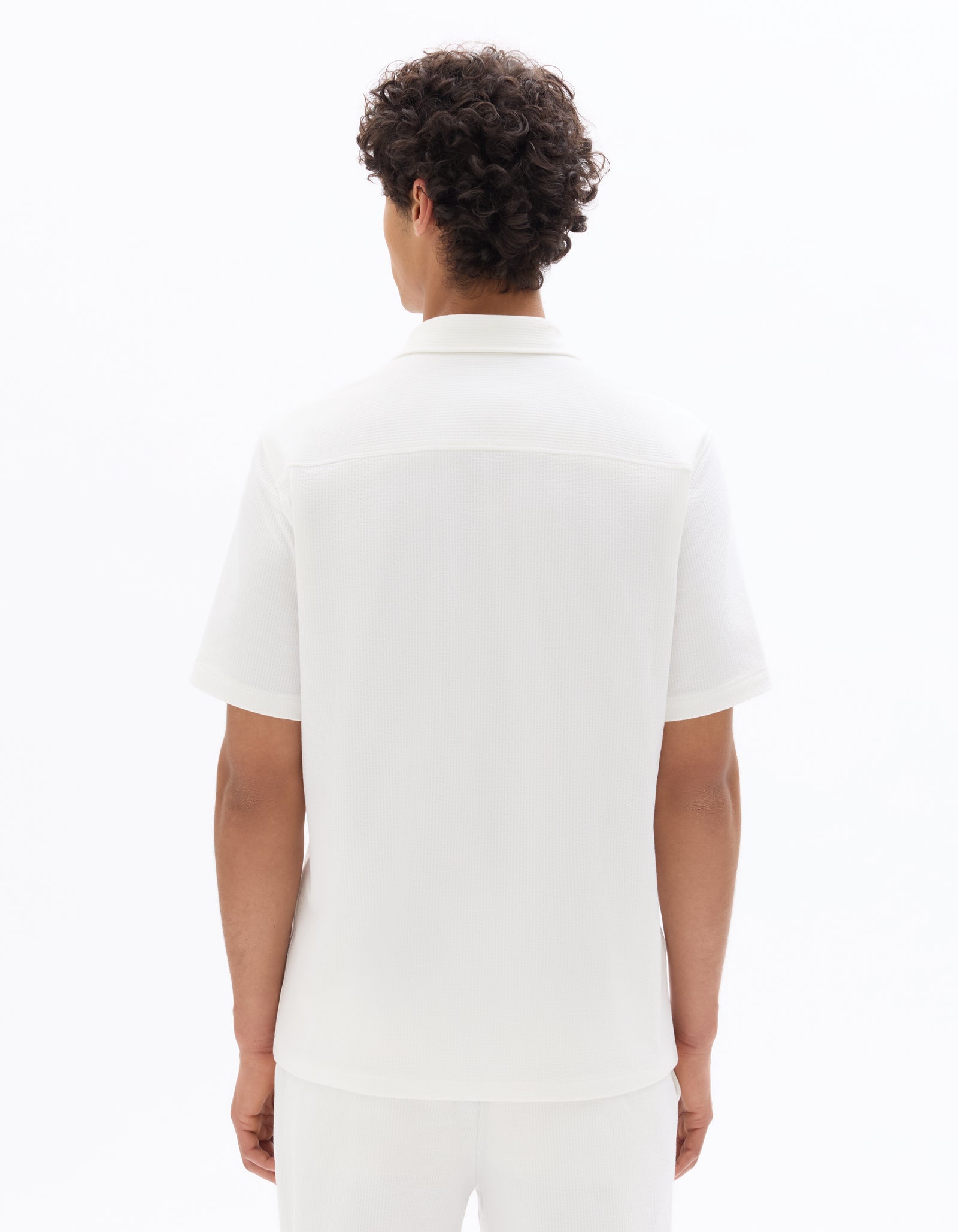 Celio Solid  Polyester Off White Shirt