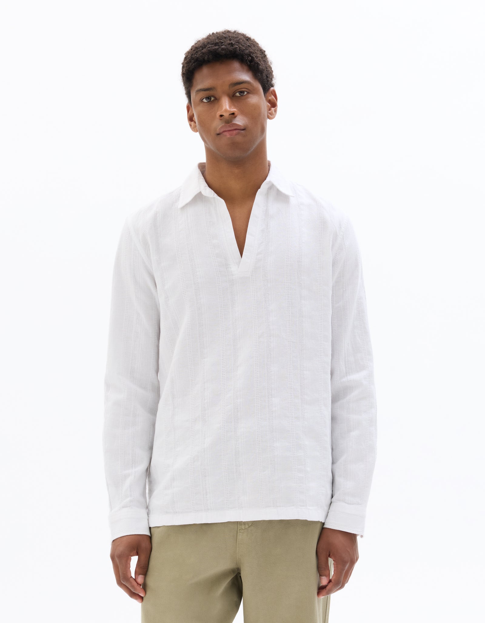 Regular Fit Cotton Solid French Collar Shirts